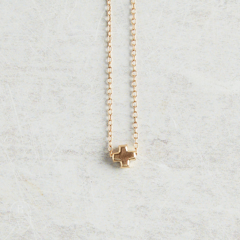 eNewton Design SIGNATURE CROSS SMALL NECKLACE Gold 16