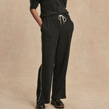 Varley BRUSHED RIB STRAIGHT LEG PANT 28 Black_Snow White