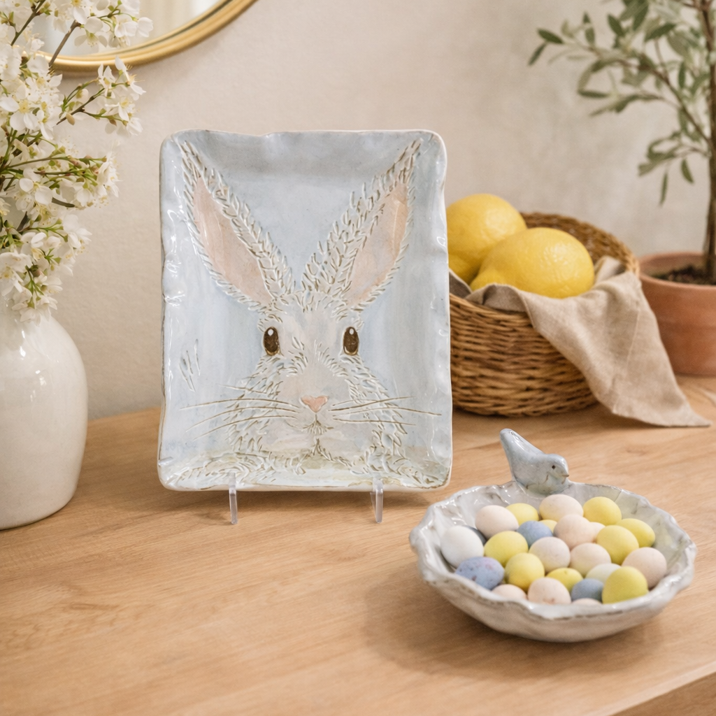 Dixie Pottery ROUND BIRD DISH