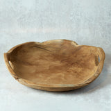 Creative Co-op TEAK BOWL WITH HANDLE