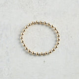 eNewton Design FACETED HEMATITE GRATEFUL PATTERN BEAD BRACELET Silver 5mm