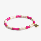 Ink and Alloy GRACE SEQUIN STRETCH BRACELET Hot Pink Ivory