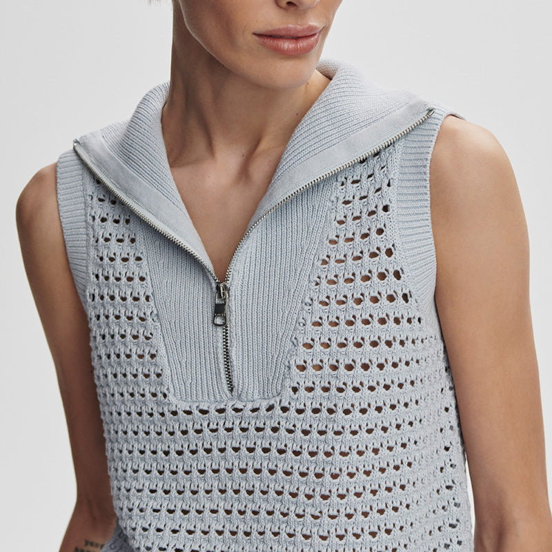 Varley BAINS HALF ZIP TANK Plein Blue