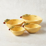 Creative Co-op STONEWARE LEMON MEASURING CUP SET
