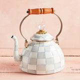 MacKenzie-Childs TEA KETTLE Sterling Check 3qt