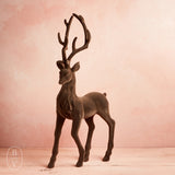 Raz Imports BROWN FLOCKED DEER