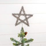 Ragon House SILVER TINSEL STAR TREE TOPPER 10