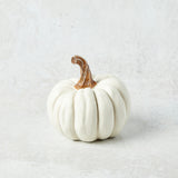 K and K Interiors RESIN PUMPKIN White B