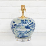 The Han House CELADON BLUE MELON LAMP NO SHADE