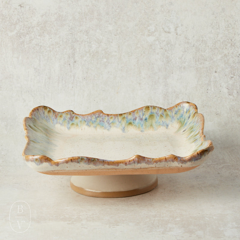 Etta B Pottery PETIT FOURS PEDESTAL Botanical