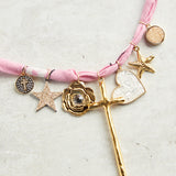 CV Designs BANDANA MULTI CHARM NECKLACE Pink Custom