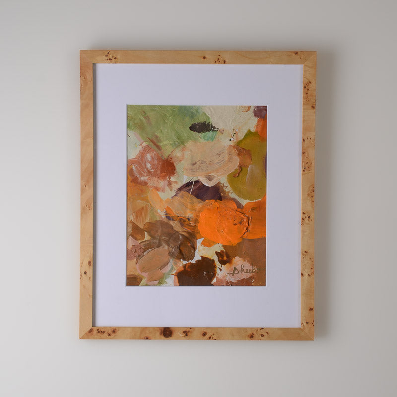 FRAMED PALETTE SERIES 11X14 LACQUER BURL WOOD No 2