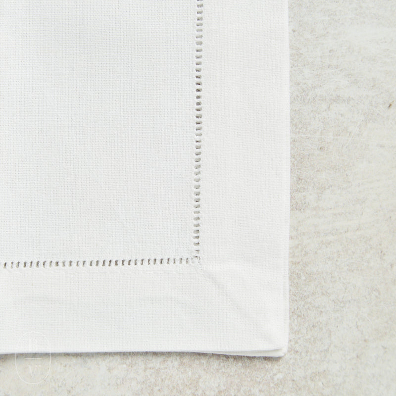 Saro Trading Co CLASSIC HEMSTITCHED SQUARE NAPKIN White