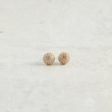 Virtue PAVE GLOBE STUD EARRINGS Gold 8mm