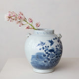 Creative Co-op STONEWARE FLORAL CACHEPOT