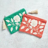 Creative Co-op FLORAL COTTON POUCH