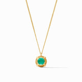 Julie Vos CABOCHON SOLITAIRE NECKLACE Iridescent Emerald Green