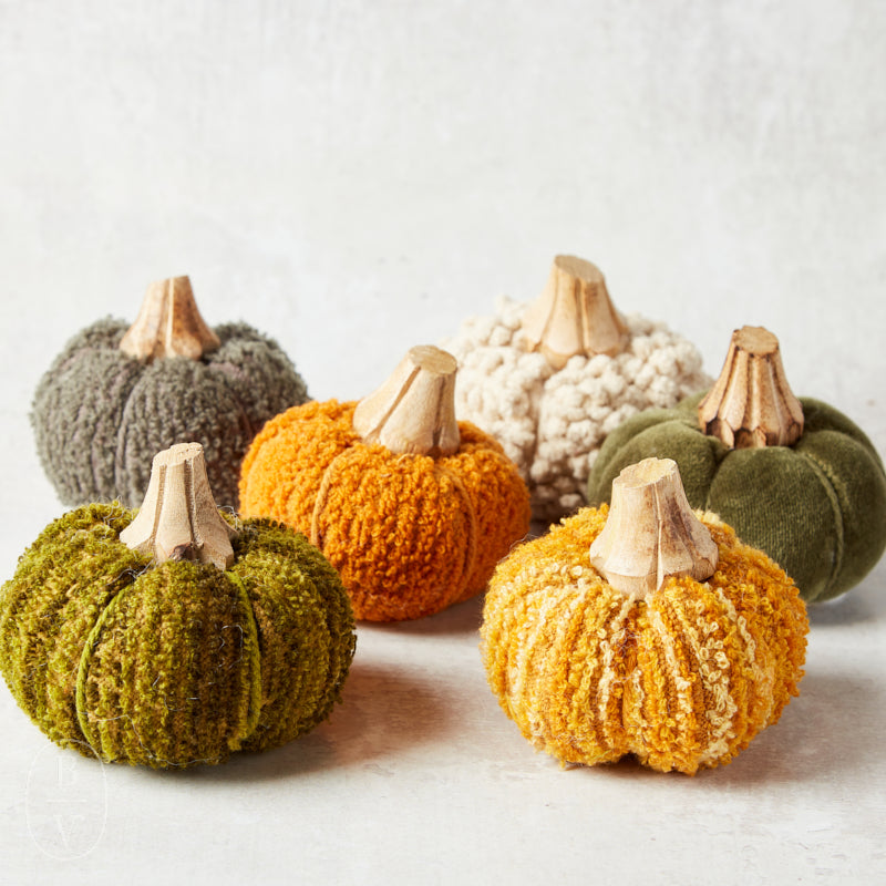 Creative Co-op COTTON BLEND BOUCLE VELVET PUMPKIN