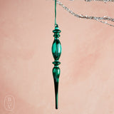 Raz Imports GLASS FINIAL ORNAMENT Green 10.75 A