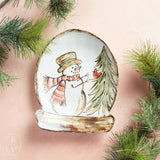Etta B Pottery SNOW GLOBE SNOWMAN