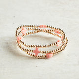eNewton Design EGIRL SIGNATURE CROSS GOLD PATTERN BEAD BRACELET 5.5"