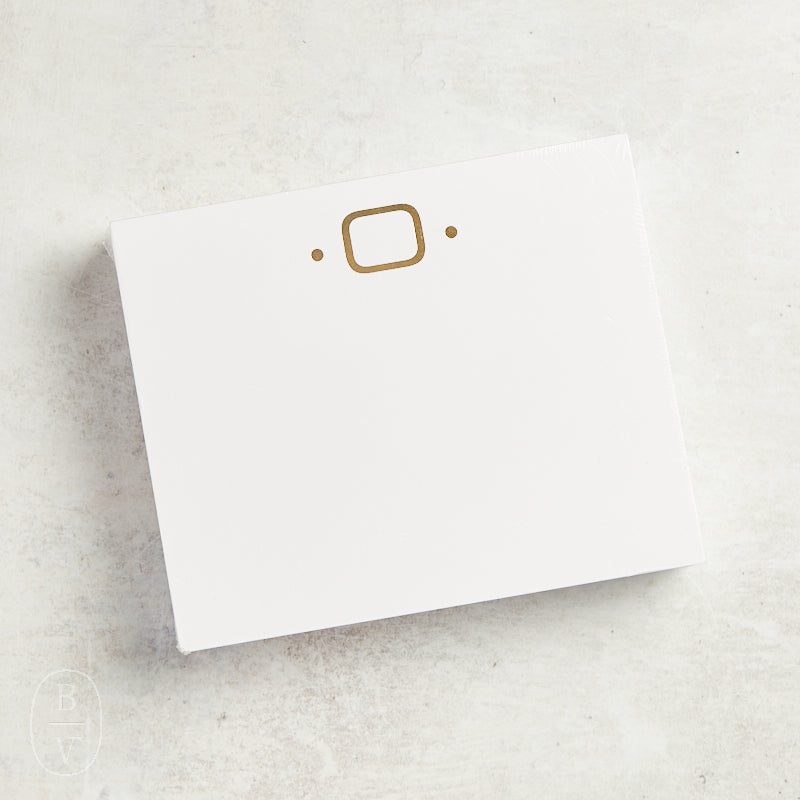 Black Ink GOLD FOIL LARGE INITIAL NOTEPAD O
