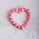 Hazel Mazel HM RESIN BEADED PICTURE FRAME MAGNET Bright Pink Heart