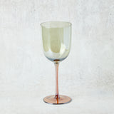 Bloomingville IRIDESCENT FINISH STEMMED WINE GLASS Amber Green