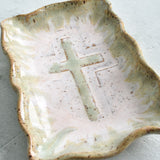 Etta B Pottery HOPE CROSS DISH