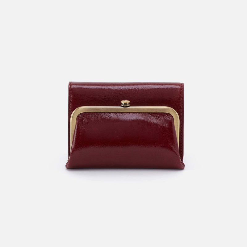 Hobo ROBIN COMPACT WALLET Polished Leather Saddleberry
