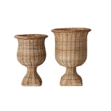 Creative Co-op NATURAL WOVEN RATTAN URN