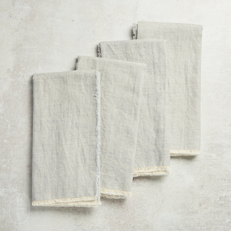 Deborah Rhodes WASHED FRINGE EDGE LINEN NAPKIN