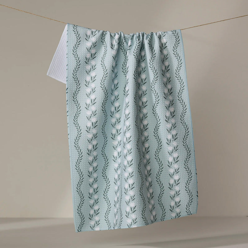 Geometry VINTAGE FLORAL STRIPE TEA TOWEL