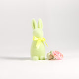 One Hundred 80 Degrees FLOCKED BUNNY WITH BUTTON NOSE Lime 6"