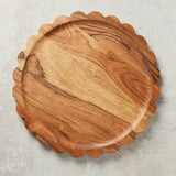 Boston International SCALLOPED ACACIA WOOD TRAY Large