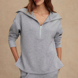 Varley LARSON HALF ZIP SWEAT Blue Marl