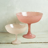 Creative Co-op PRESSED GLASS SCALLOPED FOOTED BOWL