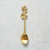 Creative Co-op BOTANICAL HANDLE BRASS SPOON Leaves