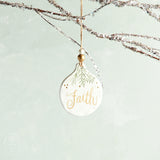 Burton and Burton GREEN SPRIG ORNAMENT Faith