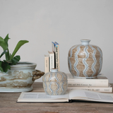 Creative Co-op BOTANICAL VINE STONEWARE JAR