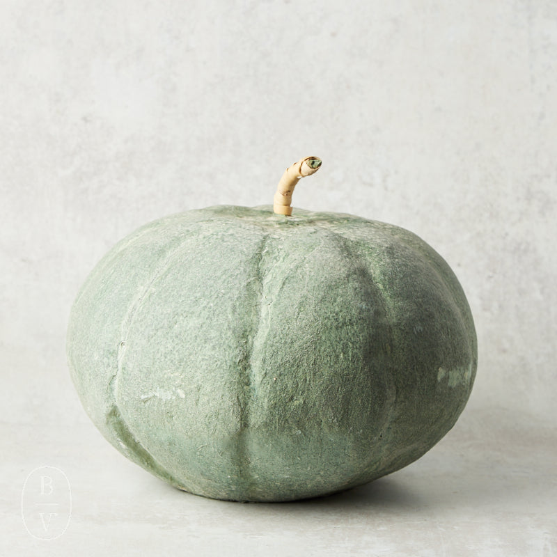 Creative Co-op METAL PAPER MACHE DISTRESSED PUMPKIN Green 11.75