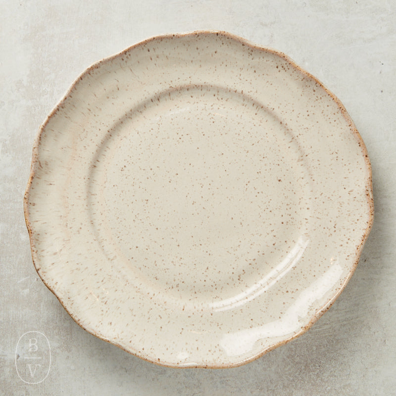 Etta B Pottery RIMMED ROUND DINNER PLATE Chantilly Cream