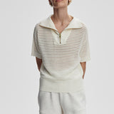 Varley NALI HALF ZIP KNIT TOP Egret