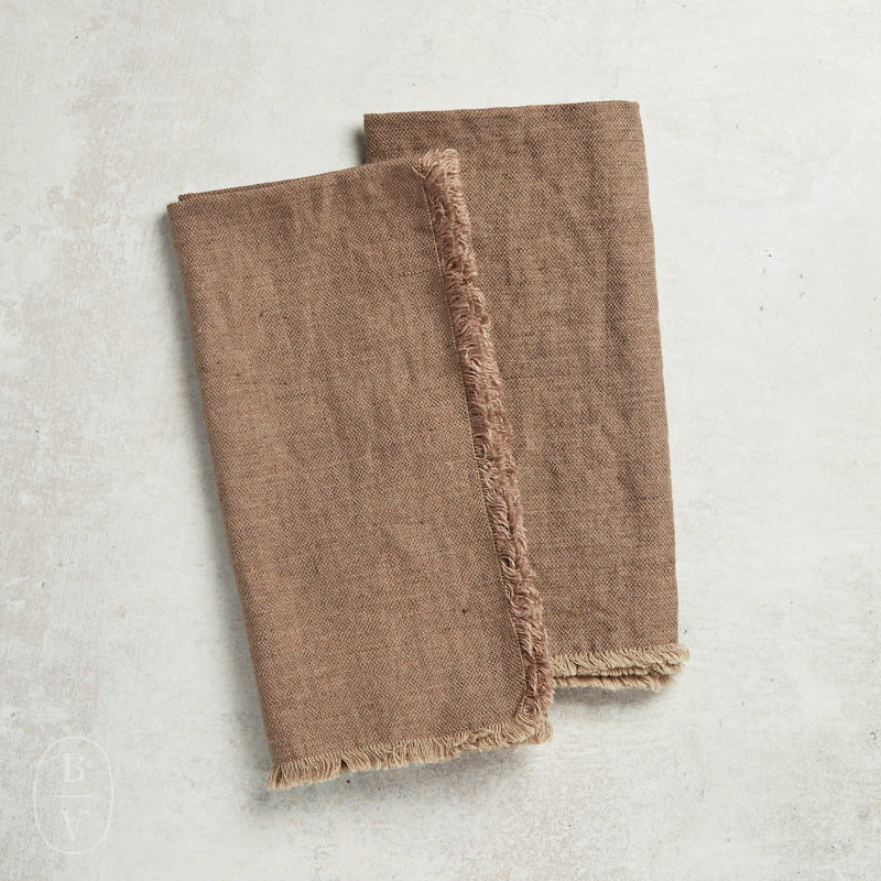 Deborah Rhodes WASHED FRINGE EDGE LINEN NAPKIN