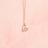 Virtue GOLD PAPERCLIP CHAIN RHINESTONE SCRIPT HEART NECKLACE Gold 19