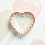 Etta B Pottery CRIMPED HEART DISH Peony