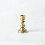 Creative Co-op CAST ALUMINUM TAPER HOLDER Antique Brass 2.5