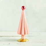 Cody Foster PETITE PLEATED GLASS TREE WITH BALL TOPPER Pink Red Medium