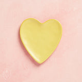 Creative Co-op MATTE STONEWARE HEART SHAPED DISH Citron