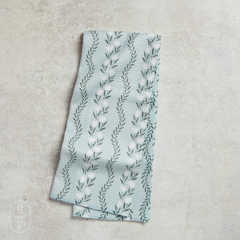 Geometry VINTAGE FLORAL STRIPE TEA TOWEL